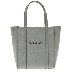 BALENCIAGA XXS Everyday Tote Silver Lam Leather Handbag